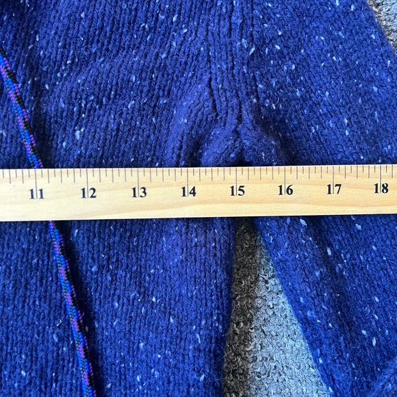 PATAGONIA Ranchito Hoody Navy Speckled Wool Pullover Sweater size Medium - Picture 6 of 9